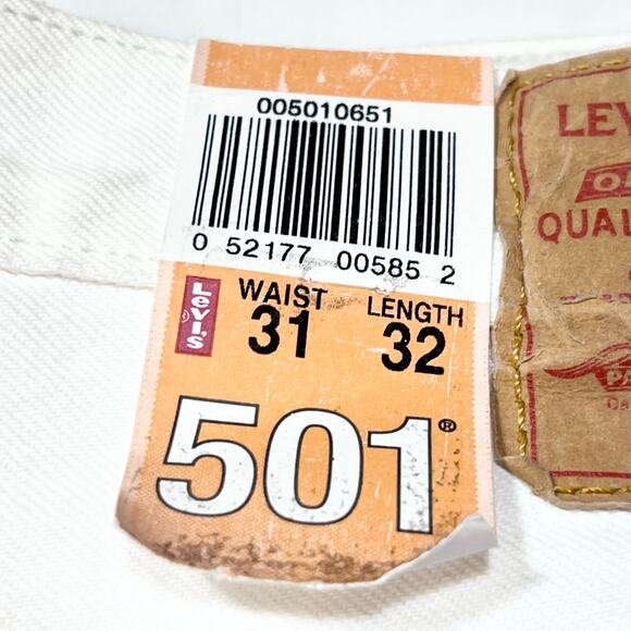 Levis 501 Original Fit Jeans 31x32 White Straight Leg Button Fly 100% Cotton New - Picture 14 of 14